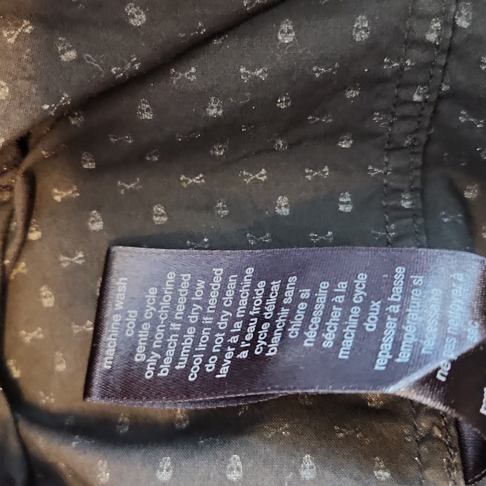 Women's John Varvatos Star USA Skull And Crossbone Button Down Shirt Size L - Picture 8 of 11